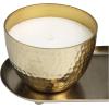 imageDeco 79 Metal Decorative Candle Jasmine Scented Hammered 10 oz 1 Wick Aromatherapy Candle with White Wax Set of 2 Wax Aromatherapy Candle 10quot W 4quot H CopperGold