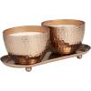 imageDeco 79 Metal Decorative Candle Jasmine Scented Hammered 10 oz 1 Wick Aromatherapy Candle with White Wax Set of 2 Wax Aromatherapy Candle 10quot W 4quot H CopperWhite