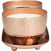 imageDeco 79 Metal Decorative Candle Jasmine Scented Hammered 10 oz 1 Wick Aromatherapy Candle with White Wax Set of 2 Wax Aromatherapy Candle 10quot W 4quot H CopperWhite