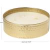 imageDeco 79 Metal Decorative Candle Jasmine Scented Wide Hammered 60 oz 4 Wick Aromatherapy Candle with White Wax Wax Aromatherapy Candle 9quot x 9quot x 3quot GoldWhite