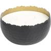 imageDeco 79 Metal Decorative Candle Sauvignon Blanc Scented Hammered Matte 30 oz 3 Wick Aromatherapy Candle with White Wax Wax Aromatherapy Candle 7quot x 7quot x 4quot BlackWhite