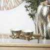 imageDeco 79 Metal Decorative Candle Sweet Bamboo Scented Hammered 10 oz 1 Wick Aromatherapy Candle with White Wax Set of 2 Wax Aromatherapy Candle 10quot W 4quot H Silver