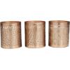 imageDeco 79 Metal Geometric Decorative Candle Campfire Scented 13 oz 1 Wick Aromatherapy Candle with White Wax Set of 3 Wax Aromatherapy Candle 4quot W 4quot H CopperWhite