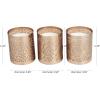 imageDeco 79 Metal Geometric Decorative Candle Campfire Scented 13 oz 1 Wick Aromatherapy Candle with White Wax Set of 3 Wax Aromatherapy Candle 4quot W 4quot H CopperWhite