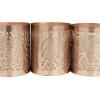 imageDeco 79 Metal Geometric Decorative Candle Campfire Scented 13 oz 1 Wick Aromatherapy Candle with White Wax Set of 3 Wax Aromatherapy Candle 4quot W 4quot H CopperWhite