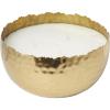 imageDeco 79 Metal Decorative Candle Egyptian Mint Scented Hammered 30 oz 3 Wick Aromatherapy Candle with White Wax Wax Aromatherapy Candle 7quot x 7quot x 4quot Gold