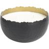 imageDeco 79 Metal Decorative Candle Sauvignon Blanc Scented Hammered Matte 30 oz 3 Wick Aromatherapy Candle with White Wax Wax Aromatherapy Candle 7quot x 7quot x 4quot BlackWhite