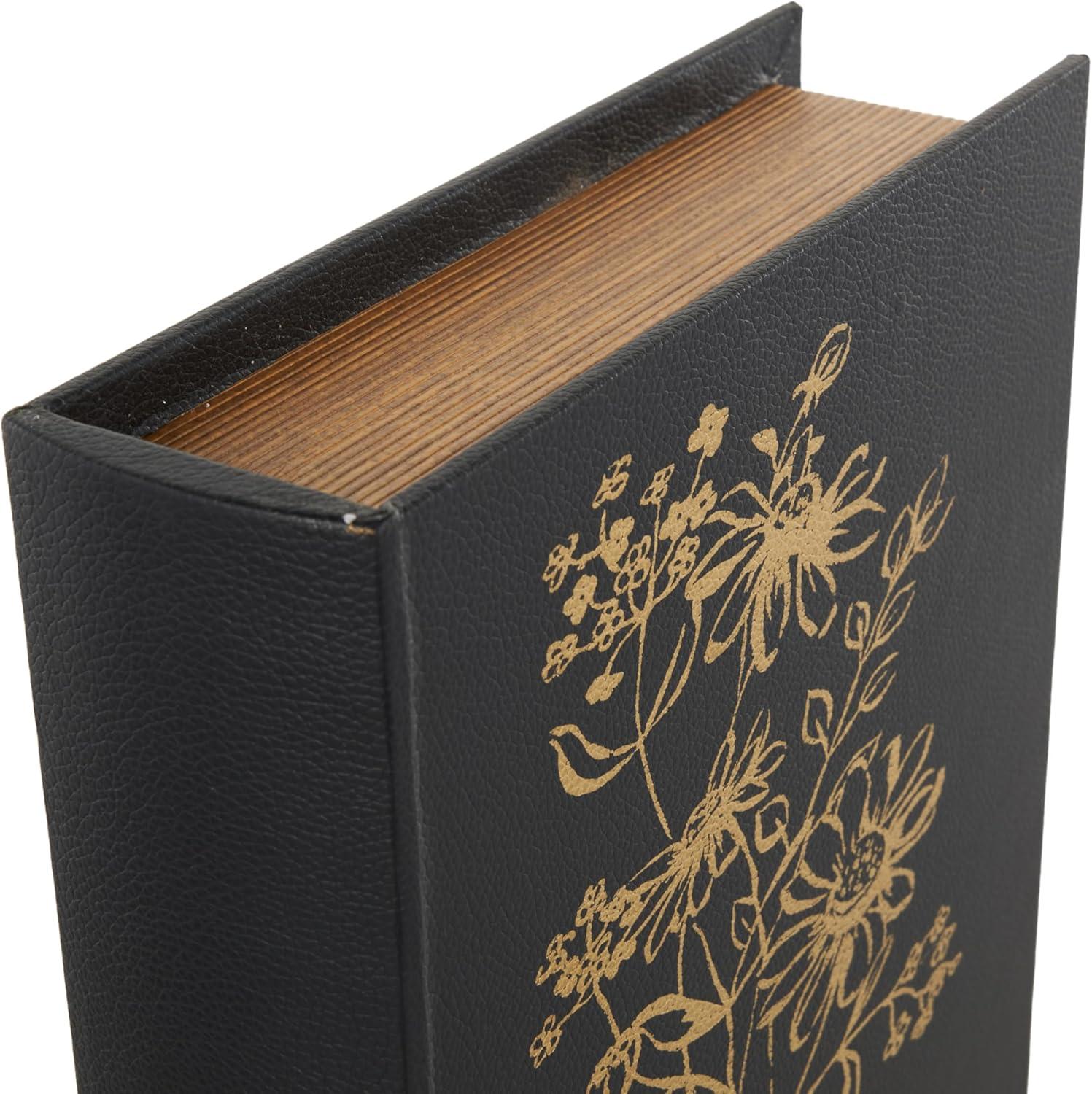 imageDeco 79 Wooden Decorative Box Faux Book Book Shaped Boxes with World Map Cover Set of 3 Decorative Keepsake Boxes 14quot 12quot 9quotH Multi ColoredBlack