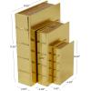imageCosmoLiving by Cosmopolitan Faux Leather Decorative Box Faux Storage Book Book Shaped Boxes with Black Cover and Striped Spine Set of 3 Decorative Keepsake Boxes 12quot 9quot 6quotH GoldGold