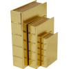 imageCosmoLiving by Cosmopolitan Faux Leather Decorative Box Faux Storage Book Book Shaped Boxes with Black Cover and Striped Spine Set of 3 Decorative Keepsake Boxes 12quot 9quot 6quotH GoldGold
