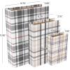 imageDeco 79 Canvas Decorative Box Faux Storage Book Book Shaped Boxes with Blue Striped Patterns Set of 3 Decorative Keepsake Boxes 12quot 9quot 6quotH CreamMulti Colored