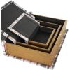 imageDeco 79 Canvas Decorative Box Faux Storage Book Book Shaped Boxes with Blue Striped Patterns Set of 3 Decorative Keepsake Boxes 12quot 9quot 6quotH CreamMulti Colored
