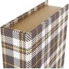 imageDeco 79 Canvas Decorative Box Faux Storage Book Book Shaped Boxes with Blue Striped Patterns Set of 3 Decorative Keepsake Boxes 12quot 9quot 6quotH CreamMulti Colored