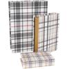 imageDeco 79 Canvas Decorative Box Faux Storage Book Book Shaped Boxes with Blue Striped Patterns Set of 3 Decorative Keepsake Boxes 12quot 9quot 6quotH CreamMulti Colored