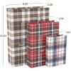 imageDeco 79 Canvas Decorative Box Faux Storage Book Book Shaped Boxes with Blue Striped Patterns Set of 3 Decorative Keepsake Boxes 12quot 9quot 6quotH CreamMulti Colored