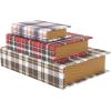 imageDeco 79 Canvas Decorative Box Faux Storage Book Book Shaped Boxes with Blue Striped Patterns Set of 3 Decorative Keepsake Boxes 12quot 9quot 6quotH CreamMulti Colored