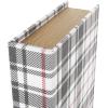 imageDeco 79 Canvas Decorative Box Faux Storage Book Book Shaped Boxes with Blue Striped Patterns Set of 3 Decorative Keepsake Boxes 12quot 9quot 6quotH CreamMulti Colored