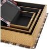 imageDeco 79 Canvas Decorative Box Faux Storage Book Book Shaped Boxes with Blue Striped Patterns Set of 3 Decorative Keepsake Boxes 12quot 9quot 6quotH CreamMulti Colored
