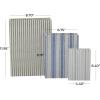 imageDeco 79 Canvas Decorative Box Faux Storage Book Book Shaped Boxes with Blue Striped Patterns Set of 3 Decorative Keepsake Boxes 12quot 9quot 6quotH CreamBlue