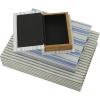 imageDeco 79 Canvas Decorative Box Faux Storage Book Book Shaped Boxes with Blue Striped Patterns Set of 3 Decorative Keepsake Boxes 12quot 9quot 6quotH CreamBlue