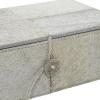 imageDeco 79 Leather Handmade Decorative Box Cowhide Storage Decorative Keepsake Boxes with Loop Fastener Set of 2 Storage Boxes 11quot 10quotW Gray