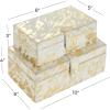 imageDeco 79 Leather Handmade Decorative Box Decorative Keepsake Boxes with Gold Foil Paint Set of 2 Storage Boxes 8quot 10quotW Gold