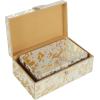 imageDeco 79 Leather Handmade Decorative Box Decorative Keepsake Boxes with Gold Foil Paint Set of 2 Storage Boxes 8quot 10quotW Gold