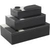 imageDeco 79 Mango Wood Floral Handmade Decorative Box Decorative Keepsake Boxes with Hinged Lid Set of 3 Storage Boxes 8quot 10quot 12quotW WhiteBlack