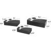 imageDeco 79 Mango Wood Floral Handmade Decorative Box Decorative Keepsake Boxes with Hinged Lid Set of 3 Storage Boxes 8quot 10quot 12quotW WhiteBlack