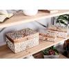 imageDeco 79 Mango Wood Floral Handmade Decorative Box Decorative Keepsake Boxes with Hinged Lid Set of 3 Storage Boxes 8quot 10quot 12quotW WhiteBrown