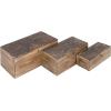 imageDeco 79 Mango Wood Floral Handmade Decorative Box Decorative Keepsake Boxes with Hinged Lid Set of 3 Storage Boxes 8quot 10quot 12quotW WhiteBrown