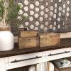 imageDeco 79 Mango Wood Floral Handmade Decorative Box Decorative Keepsake Boxes with Hinged Lid Set of 3 Storage Boxes 8quot 10quot 12quotW WhiteBrown