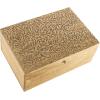 imageDeco 79 Mango Wood Floral Handmade Decorative Box Decorative Keepsake Boxes with Hinged Lid Set of 3 Storage Boxes 8quot 10quot 12quotW WhiteBrown