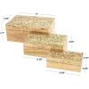 imageDeco 79 Mango Wood Floral Handmade Decorative Box Decorative Keepsake Boxes with Hinged Lid Set of 3 Storage Boxes 8quot 10quot 12quotW WhiteBrown