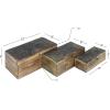 imageDeco 79 Mango Wood Floral Handmade Decorative Box Decorative Keepsake Boxes with Hinged Lid Set of 3 Storage Boxes 8quot 10quot 12quotW WhiteBrown