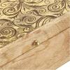 imageDeco 79 Mango Wood Floral Handmade Decorative Box Decorative Keepsake Boxes with Hinged Lid Set of 3 Storage Boxes 8quot 10quot 12quotW WhiteBrown