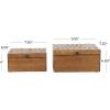 imageDeco 79 Mango Wood Floral Handmade Decorative Box Decorative Keepsake Boxes with Hinged Lid Set of 3 Storage Boxes 8quot 10quot 12quotW WhiteBrown