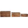 imageDeco 79 Mango Wood Floral Handmade Decorative Box Decorative Keepsake Boxes with Hinged Lid Set of 3 Storage Boxes 8quot 10quot 12quotW WhiteBrown