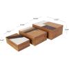 imageDeco 79 Mango Wood Floral Handmade Decorative Box Decorative Keepsake Boxes with Hinged Lid Set of 3 Storage Boxes 8quot 10quot 12quotW WhiteBrown