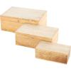 imageDeco 79 Mango Wood Floral Handmade Decorative Box Decorative Keepsake Boxes with Hinged Lid Set of 3 Storage Boxes 8quot 10quot 12quotW WhiteBrown