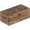 imageDeco 79 Mango Wood Floral Handmade Decorative Box Decorative Keepsake Boxes with Hinged Lid Set of 3 Storage Boxes 8quot 10quot 12quotW WhiteBrown
