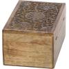imageDeco 79 Mango Wood Floral Handmade Decorative Box Decorative Keepsake Boxes with Hinged Lid Set of 3 Storage Boxes 8quot 10quot 12quotW WhiteBrown