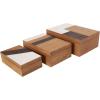 imageDeco 79 Mango Wood Floral Handmade Decorative Box Decorative Keepsake Boxes with Hinged Lid Set of 3 Storage Boxes 8quot 10quot 12quotW WhiteBrown