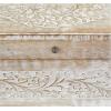 imageDeco 79 Mango Wood Floral Handmade Decorative Box Decorative Keepsake Boxes with Hinged Lid Set of 3 Storage Boxes 8quot 10quot 12quotW WhiteCream