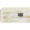 imageDeco 79 Mango Wood Floral Handmade Decorative Box Decorative Keepsake Boxes with Hinged Lid Set of 3 Storage Boxes 8quot 10quot 12quotW WhiteWHITE
