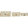 imageDeco 79 Mango Wood Floral Handmade Decorative Box Decorative Keepsake Boxes with Hinged Lid Set of 3 Storage Boxes 8quot 10quot 12quotW WhiteWHITE