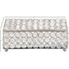 imageDeco 79 Metal Decorative Jewelry Box Jewelry Organizer with Crystal Accents Jewelry Holder 8quot x 4quot x 3quot SilverSilver