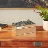 imageDeco 79 Metal Decorative Jewelry Box Jewelry Organizer with Crystal Accents Jewelry Holder 8quot x 4quot x 3quot SilverSilver