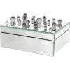 imageDeco 79 Metal Decorative Jewelry Box Jewelry Organizer with Crystal Accents Jewelry Holder 8quot x 4quot x 3quot SilverSilver