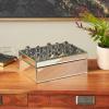 imageDeco 79 Metal Decorative Jewelry Box Jewelry Organizer with Crystal Accents Jewelry Holder 8quot x 4quot x 3quot SilverSilver